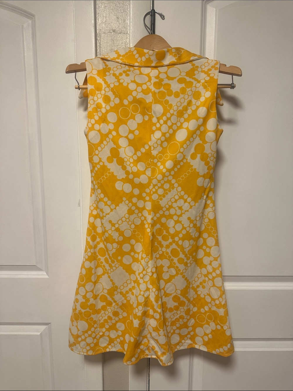 Yellow & White Mod Bubble Print Shift Dress - Picture 3 of 3